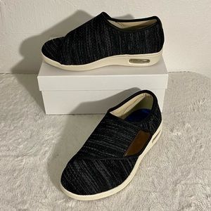 Youyun Diabetic Slip-On Walking Shoes Women’s Size 8 Heather Black Air Cushion